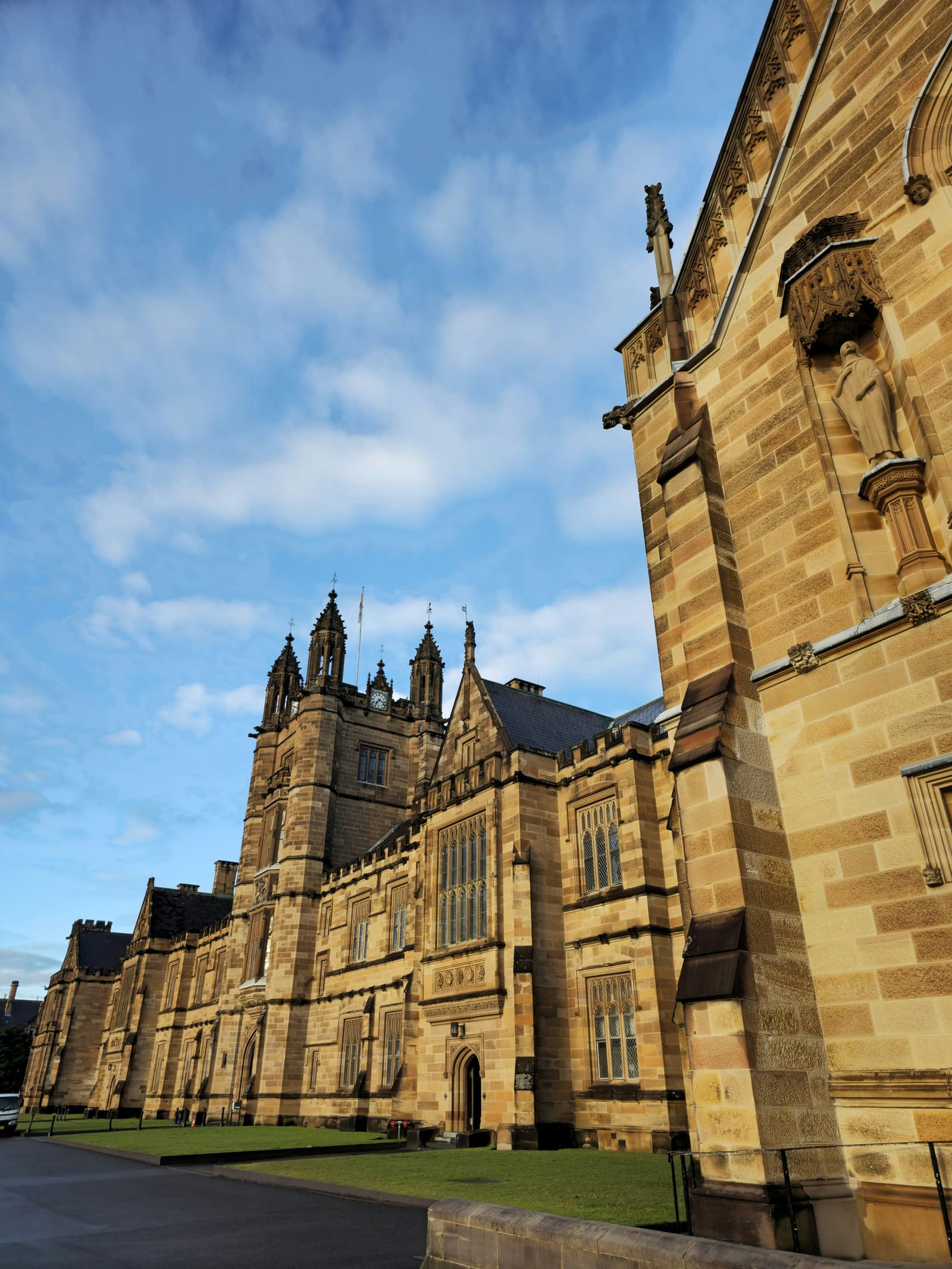 Gothic sandstone facade at the University of Sydney